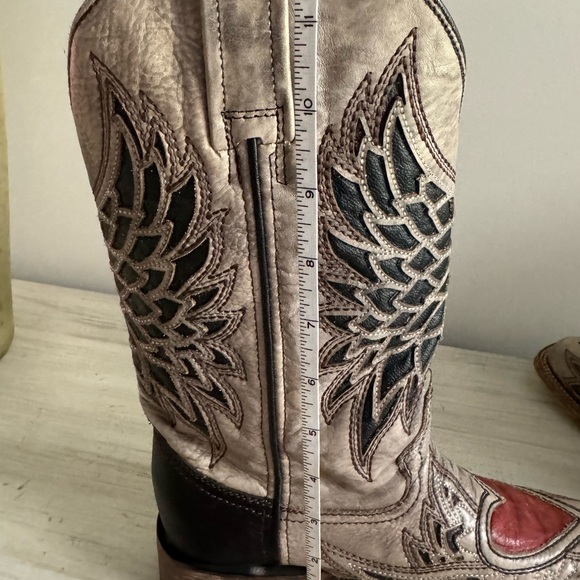Rare Corral Vintage Heart & Wings square toe cowgirl boot | sz 7 - Picture 9 of 12